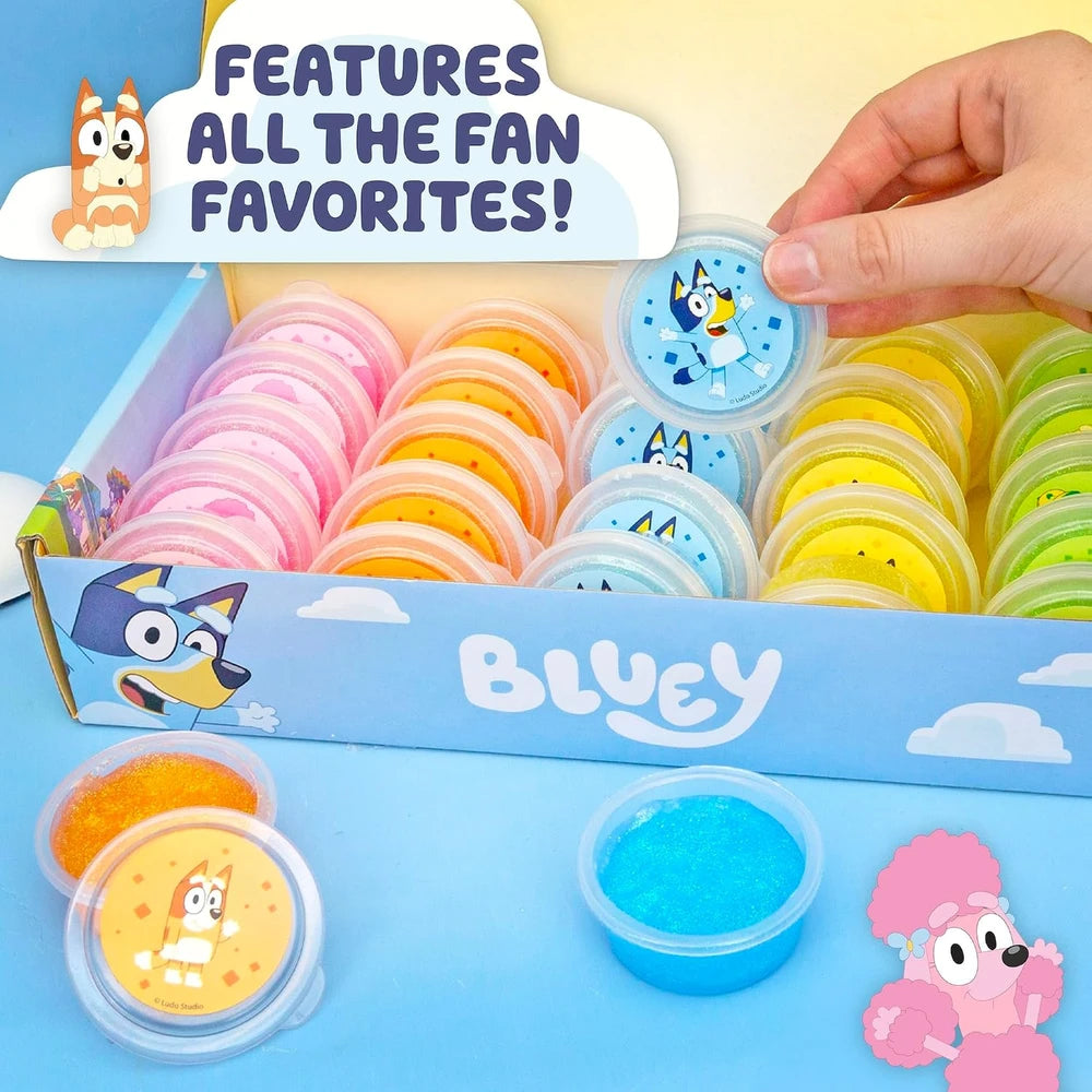 Bluey Ultimate Compounds Set, 25 Pack of Scented Glitter Slime, Resealable Containers with Stickers, Birthday Bulk Slime Party Favors, Sensory Toys, Goodie Bags Stuffers for Kids
