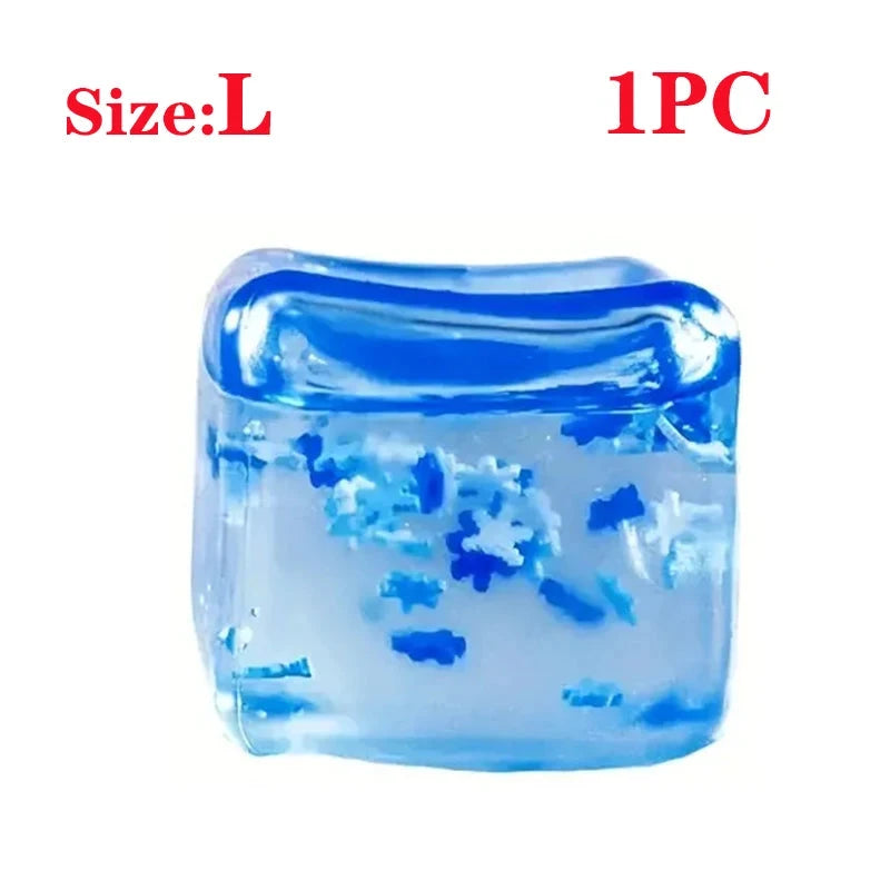 Experience the Fun with 1/6PCS Rainbow Maltose Ice Cube Stress Balls - Sensory Squishy Toys for Stress Relief and Kids Party Favors!