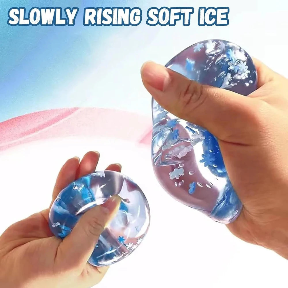 Experience the Fun with 1/6PCS Rainbow Maltose Ice Cube Stress Balls - Sensory Squishy Toys for Stress Relief and Kids Party Favors!